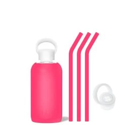 DEBBIE - LITTLE BOTTLE SIP KIT 500ML (16OZ) -Bkr Shop bkr bottle sip kit glass silicone water bottle silicone straw straw cap 16oz debbie little bottle sip kit 500ml 16oz pkdebtb t16pb 0 35651337093291