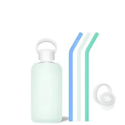 HAVEN & THE SOUTHAMPTON - LITTLE BOTTLE SIP KIT 500ML (16OZ) -Bkr Shop bkr bottle sip kit glass silicone water bottle silicone straw straw cap 16oz haven the southampton little bottle sip kit 500ml 16oz grhshtb t16pb 0 36134757400747