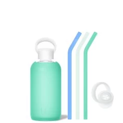 JULES & THE SOUTHAMPTON - LITTLE BOTTLE SIP KIT 500ML (16OZ) -Bkr Shop bkr bottle sip kit glass silicone water bottle silicone straw straw cap 16oz jules the southampton little bottle sip kit 500ml 16oz grjshtb t16pb 0 35982185431211