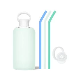 HAVEN & THE SOUTHAMPTON - BIG BOTTLE SIP KIT 1L (32OZ) -Bkr Shop bkr bottle sip kit glass silicone water bottle silicone straw straw cap 32oz haven the southampton big bottle sip kit 1l 32oz grhshtb t32pb 0 36134753697963