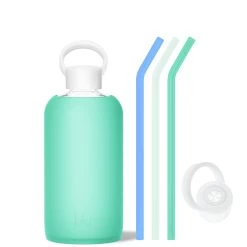 JULES & THE SOUTHAMPTON - BIG BOTTLE SIP KIT 1L (32OZ) -Bkr Shop bkr bottle sip kit glass silicone water bottle silicone straw straw cap 32oz jules the southampton big bottle sip kit 1l 32oz grjshtb t32pb 0 35982170456235