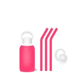 DEBBIE - TEENY BOTTLE SIP KIT 250ML (8OZ) -Bkr Shop bkr bottle sip kit glass silicone water bottle silicone straw straw cap 8oz debbie teeny bottle sip kit 250ml 8oz pkdebtb t08pb 0 35652821549227