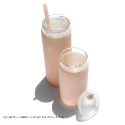PARIS & THE COTTON CANDY - LITTLE CUP SIP KIT 355ML (12oz) -Bkr Shop bkr insulated glass tumbler 12oz paris the cotton candy cup sip kit 355ml 12oz pkpcctb l12pb 34381103202475