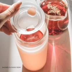 PARIS & THE COTTON CANDY - LITTLE CUP SIP KIT 355ML (12oz) -Bkr Shop bkr insulated glass tumbler 12oz paris the cotton candy cup sip kit 355ml 12oz pkpcctb l12pb 34381103268011