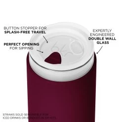 VALENTINA LITTLE CUP 355mL (12oz) -Bkr Shop bkr insulated glass tumbler 12oz valentina little cup 355ml 12oz rdvntpb l12ht 810095832055 34775979589803