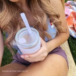 FOOF & THE COTTON CANDY - DEMI CUP SIP KIT 500ML (16oz) -Bkr Shop bkr insulated glass tumbler 16oz foof the cotton candy cup sip kit 500ml 16oz vtfcctb l16pb 34381076824235