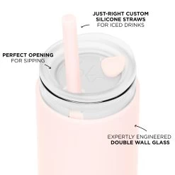 PARIS & THE COTTON CANDY - DEMI CUP SIP KIT 500ML (16oz) -Bkr Shop bkr insulated glass tumbler 16oz paris the cotton candy cup sip kit 500ml 16oz pkpcctb l16pb 34381112475819