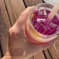 PARIS & THE COTTON CANDY - DEMI CUP SIP KIT 500ML (16oz) -Bkr Shop bkr insulated glass tumbler 16oz paris the cotton candy cup sip kit 500ml 16oz pkpcctb l16pb 34381112869035
