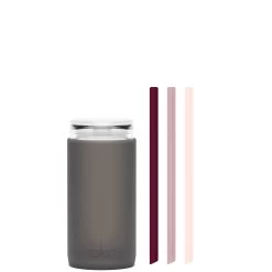 WEDNESDAY & A KISS ON EACH CHEEK - LITTLE CUP SIP KIT 355ML (12oz) -Bkr Shop bkr insulated sip kit double wall glass silicone tumbler silicone straw 12oz wednesday a kiss on each cheek little cup sip kit 355ml 12oz 35616545603755