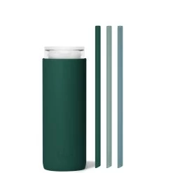 EVERLY & SEA FOREST - DEMI CUP SIP KIT 500ML (16oz) -Bkr Shop bkr insulated sip kit double wall glass silicone tumbler silicone straw 16oz everly sea forest demi cup sip kit 500ml 16oz gresfpb l16pb 34890644226219