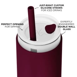 VALENTINA & A KISS ON EACH CHEEK - DEMI CUP SIP KIT 500ML (16oz) -Bkr Shop bkr insulated sip kit double wall glass silicone tumbler silicone straw 16oz valentina a kiss on each cheek demi cup sip kit 500ml 16oz rdvkcpb l16pb 34775969071275