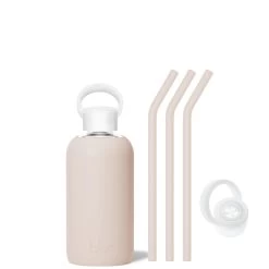 DOE - LITTLE BOTTLE SIP KIT 500ML (16 OZ) -Bkr Shop bkr sip kit silicone straw cap glass water bottle 16oz doe little bottle sip kit 500ml 16 oz tndskpb t16pb 34994252906667