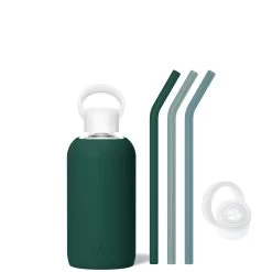 EVERLY & SEA FOREST - LITTLE BOTTLE SIP KIT 500ML (16 OZ) -Bkr Shop bkr sip kit silicone straw cap glass water bottle 16oz everly sea forest little bottle sip kit 500ml 16 oz gresfpb t16pb 34890622763179