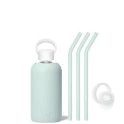 JAMES - LITTLE BOTTLE SIP KIT 500ML (16 OZ) -Bkr Shop bkr sip kit silicone straw cap glass water bottle 16oz james little bottle sip kit 500ml 16 oz grjskpb t16pb 34994493030571