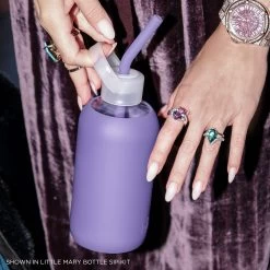 MARY & THE MARTINI & MANI - LITTLE BOTTLE SIP KIT 500ML (16 OZ) -Bkr Shop bkr sip kit silicone straw cap glass water bottle 16oz mary the martini mani little bottle sip kit 500ml 16 oz vtmmmtb t16pb 34932943683755