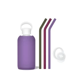 MARY & THE MARTINI & MANI - LITTLE BOTTLE SIP KIT 500ML (16 OZ) -Bkr Shop bkr sip kit silicone straw cap glass water bottle 16oz mary the martini mani little bottle sip kit 500ml 16 oz vtmmmtb t16pb 34977256243371