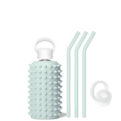 JAMES SPIKED - LITTLE BOTTLE SIP KIT 500ML (16OZ) -Bkr Shop bkr sip kit silicone straw cap glass water bottle 16oz spiked james little bottle sip kit 500ml 16 oz grjskpk t16pb 34994492342443