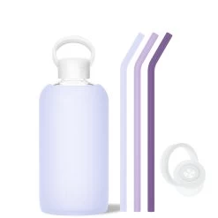 DREAM & THE SOCIALITE VIOLETS - BIG BOTTLE SIP KIT 1L (32 OZ) -Bkr Shop bkr sip kit silicone straw cap glass water bottle 32oz dream the socialite violets big bottle sip kit 1l 32 oz bldsstb t32pb 35005506322603