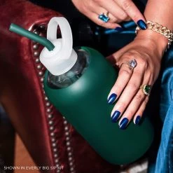 EVERLY & SEA FOREST - BIG BOTTLE SIP KIT 1L (32 OZ) -Bkr Shop bkr sip kit silicone straw cap glass water bottle 32oz everly sea forest big bottle sip kit 1l 32 oz gresfpb t32pb 34890532421803