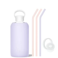 FOOF & THE COTTON CANDY - BIG BOTTLE SIP KIT 1L (32 OZ) -Bkr Shop bkr sip kit silicone straw cap glass water bottle 32oz foof cotton candy big bottle sip kit 1l 32 oz mxfcctb t32pb 35462443499691