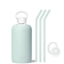 JAMES - BIG BOTTLE SIP KIT 1L (32 OZ) -Bkr Shop bkr sip kit silicone straw cap glass water bottle 32oz james big bottle sip kit 1l 32 oz grjskpb t32pb 34994486542507