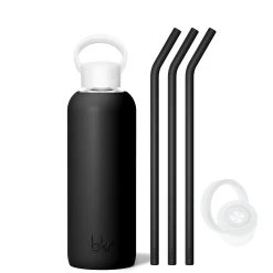 JET - DEMI BOTTLE SIP KIT 650mL (22 OZ) -Bkr Shop bkr sip kit silicone straw cap glass water bottle 32oz jet demi bottle sip kit 650ml 22 oz bkjskpb t22pb 34977155776683