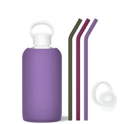 MARY & THE MARTINI & MANI - BIG BOTTLE SIP KIT 1L (32 OZ) -Bkr Shop bkr sip kit silicone straw cap glass water bottle 32oz mary the martini mani big bottle sip kit 1l 32 oz vtmmmtb t32pb 34977243824299
