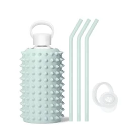 JAMES SPIKED - BIG BOTTLE SIP KIT 1L (32OZ) -Bkr Shop bkr sip kit silicone straw cap glass water bottle 32oz spiked james big bottle sip kit 1l 32 oz grjskpk t32pb 34994485035179