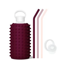 VALENTINA SPIKED & A KISS ON EACH CHEEK - BIG BOTTLE SIP KIT 1L (32OZ) -Bkr Shop bkr sip kit silicone straw cap glass water bottle 32oz spiked valentina a kiss on each cheek big bottle sip kit 1l 32 oz rdvkcpk t32pb 34775391764651