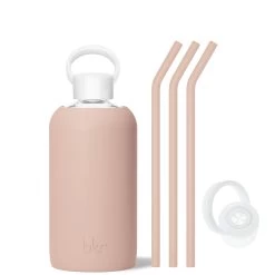 TEDDY - BIG BOTTLE SIP KIT 1L (32 OZ) -Bkr Shop bkr sip kit silicone straw cap glass water bottle 32oz teddy big bottle sip kit 1l 32 oz tntskpb t32pb 35006005510315
