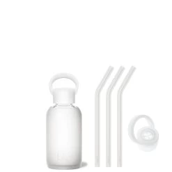 FROST - TEENY BOTTLE SIP KIT 250ML (8 OZ) -Bkr Shop bkr sip kit silicone straw cap glass water bottle 8oz frost teeny bottle sip kit 250ml 8 oz wtfskpb t08pb 34994506891435