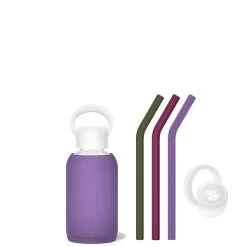 MARY & THE MARTINI & MANI - TEENY BOTTLE SIP KIT 250ML (8 OZ) -Bkr Shop bkr sip kit silicone straw cap glass water bottle 8oz mary the martini mani teeny bottle sip kit 250ml 8 oz vtmmmtb t08pb 34977257062571