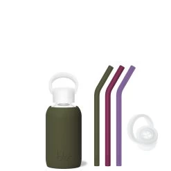 OLIVE & THE MARTINI & MANI - TEENY BOTTLE SIP KIT 250ML (8 OZ) -Bkr Shop bkr sip kit silicone straw cap glass water bottle 8oz olive the martini mani teeny bottle sip kit 250ml 8 oz grommpb t08pb 34977260994731