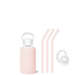 TUTU - TEENY BOTTLE SIP KIT 250ML (8 OZ) -Bkr Shop bkr sip kit silicone straw cap glass water bottle 8oz tutu teeny bottle sip kit 250ml 8 oz pktskpb t08pb 34994667749547