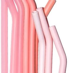 FAIRYTALE PINKS LITTLE BOTTLE STRAWS 500ML (16 OZ) SET OF THREE -Bkr Shop bkr water bottle accessory kit fairytale pinks straws 500ml 16 oz set of three mxftpab n53rt 812746029791 33549552156843